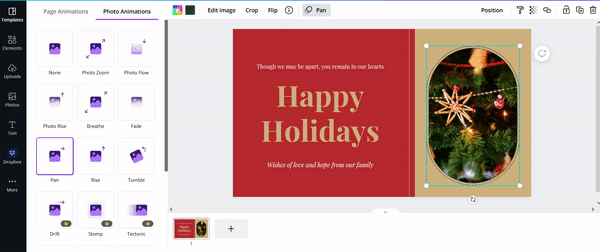 text and image animation in canva