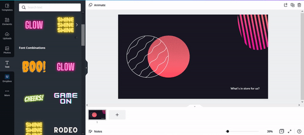 typography feature of canva